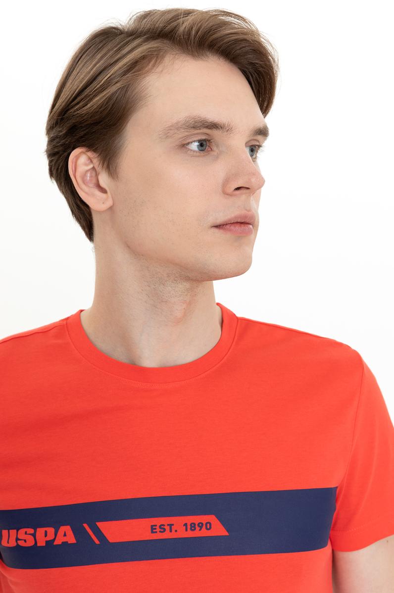 Erkek Kırmızı Bisiklet Yaka T-Shirt