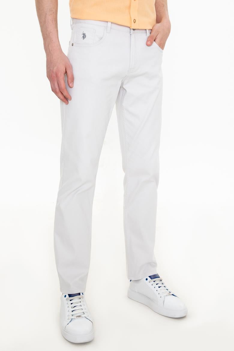 Erkek Açık Gri Kanvas Pantolon - 50235310016