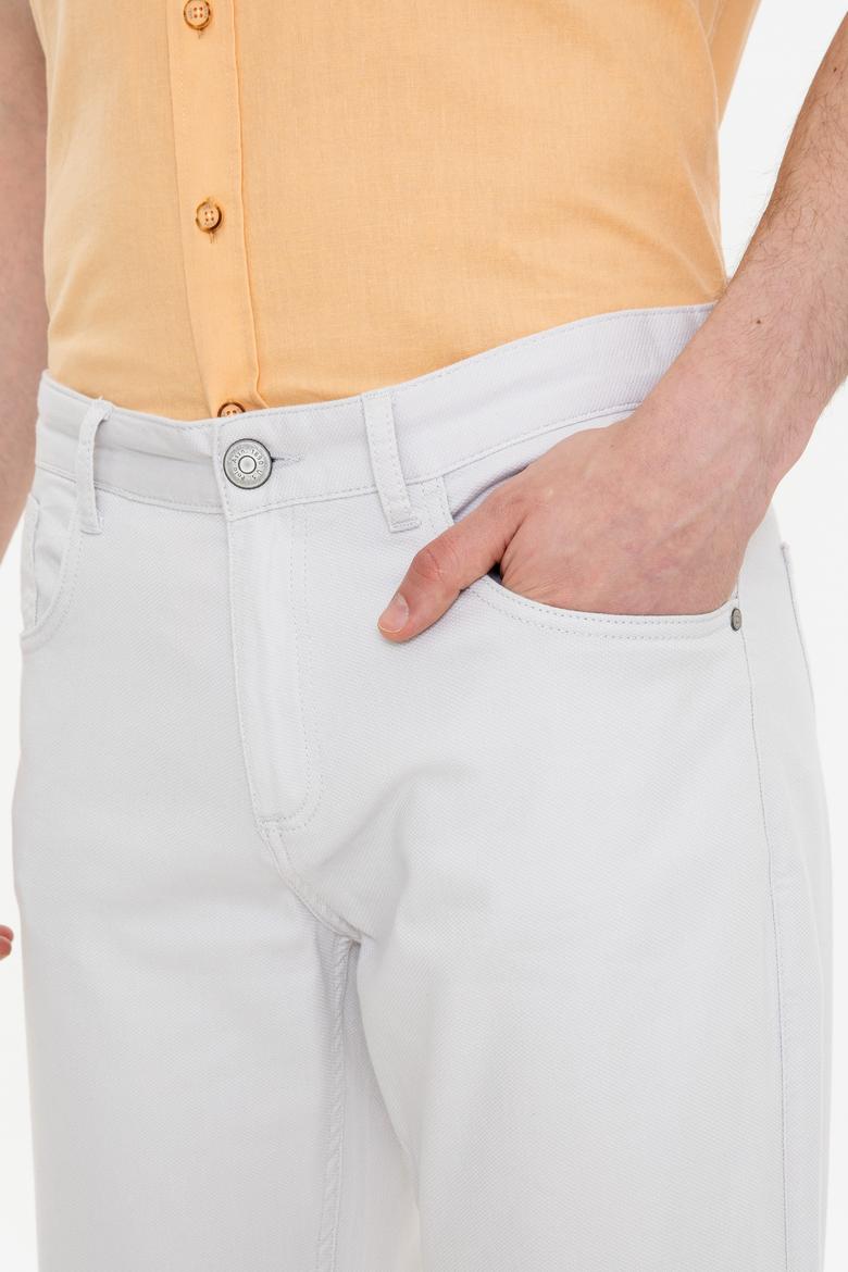 Erkek Açık Gri Kanvas Pantolon - 50235310016