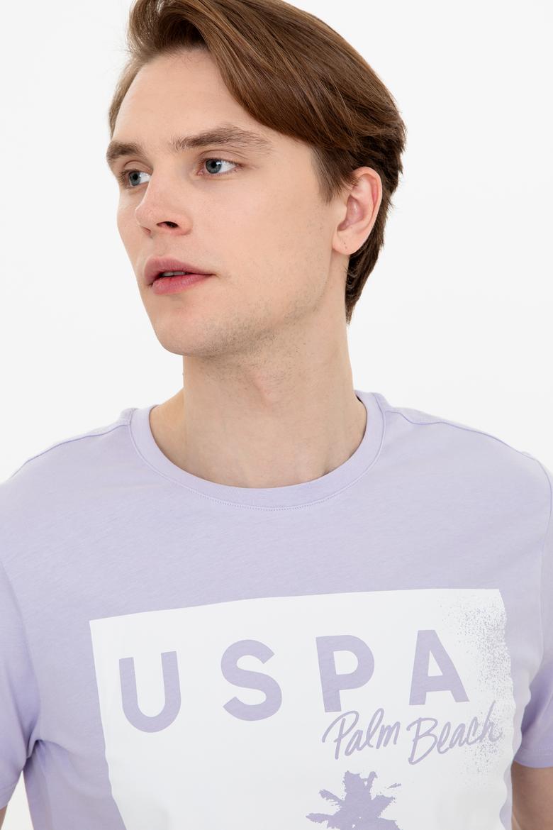 Erkek Lila Bisiklet Yaka Tişört - 50246118036