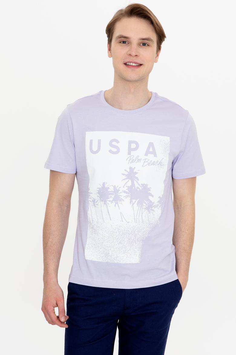 Erkek Lila Bisiklet Yaka Tişört - 50246118036