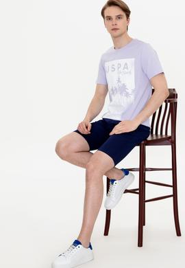 Erkek Lila Bisiklet Yaka Tişört - 50246118036