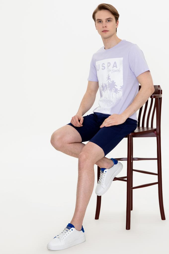 Erkek Lila Bisiklet Yaka Tişört