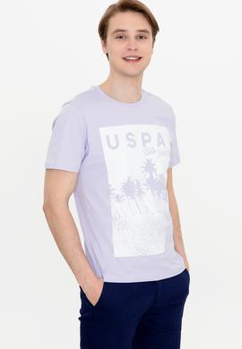 Erkek Lila Bisiklet Yaka Tişört - 50246118036