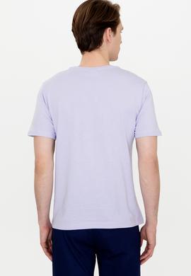 Erkek Lila Bisiklet Yaka Tişört - 50246118036