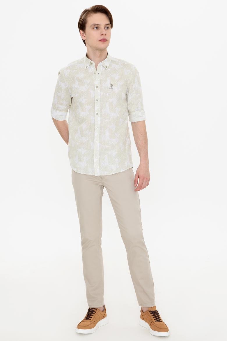 Erkek Haki Uzun Kollu Gömlek - 50249578006