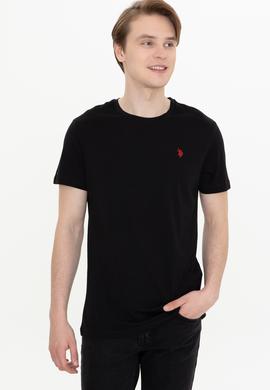 Erkek Siyah Basic Bisiklet Yaka Tişört - 50248521026