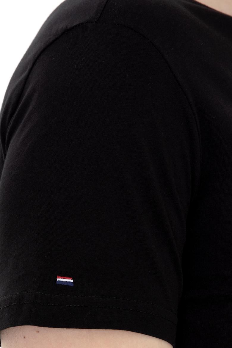 Erkek Siyah Basic Bisiklet Yaka Tişört - 50248521026