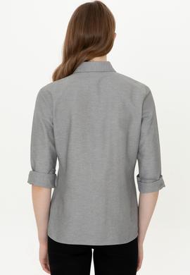 Kadın Antrasit Uzun Kollu Basic Gömlek - 50249850084