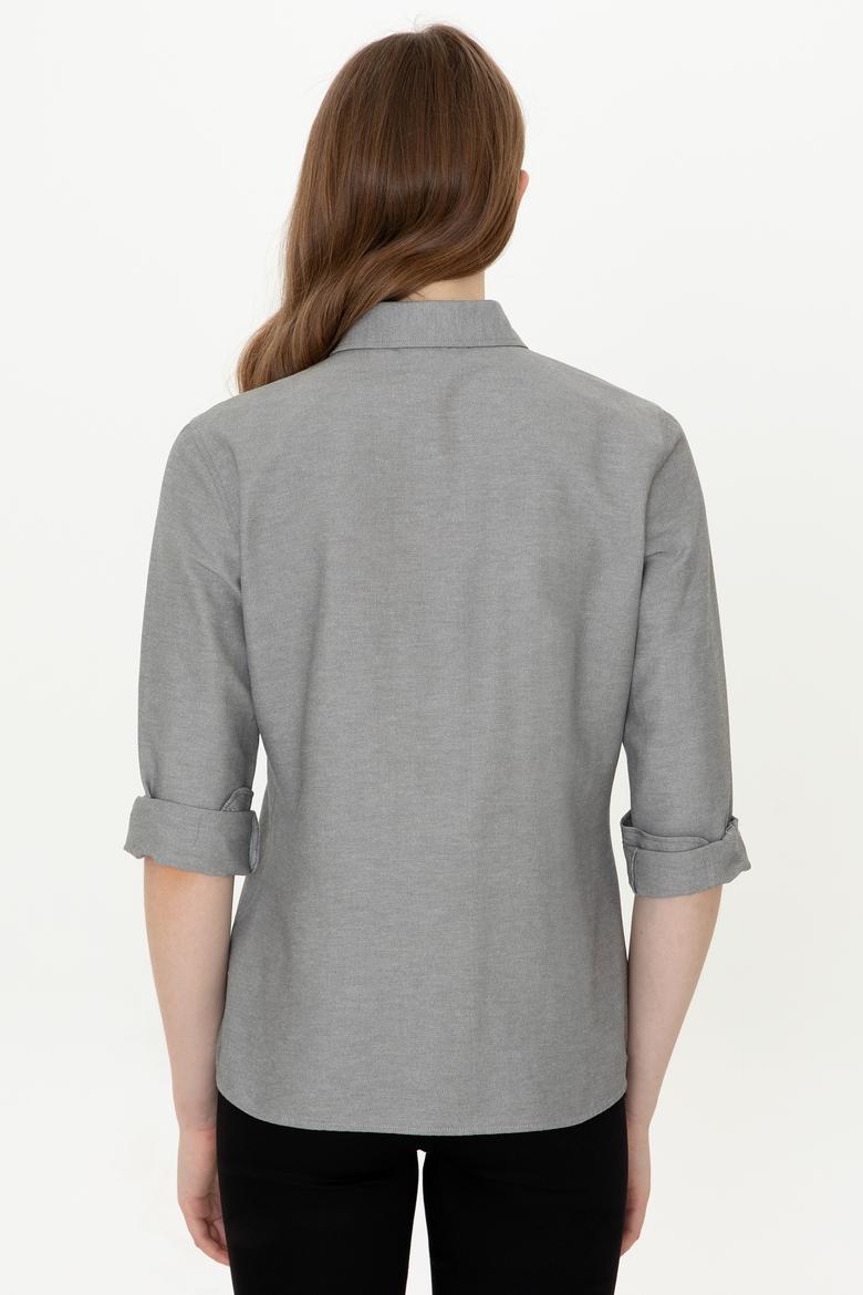 Kadın Antrasit Uzun Kollu Basic Gömlek - 50249850084
