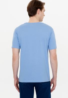 Erkek Koyu Mavi Bisiklet Yaka Tişört - 50246119038