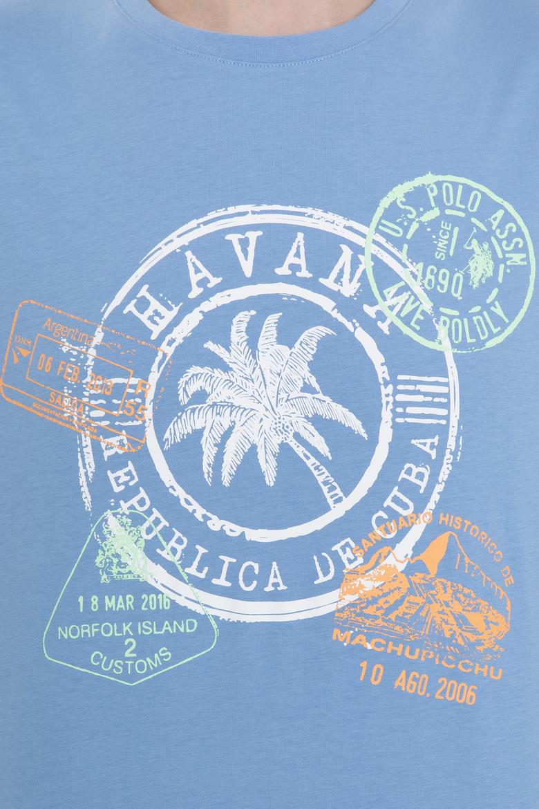 Erkek Koyu Mavi Bisiklet Yaka Tişört - 50246119038