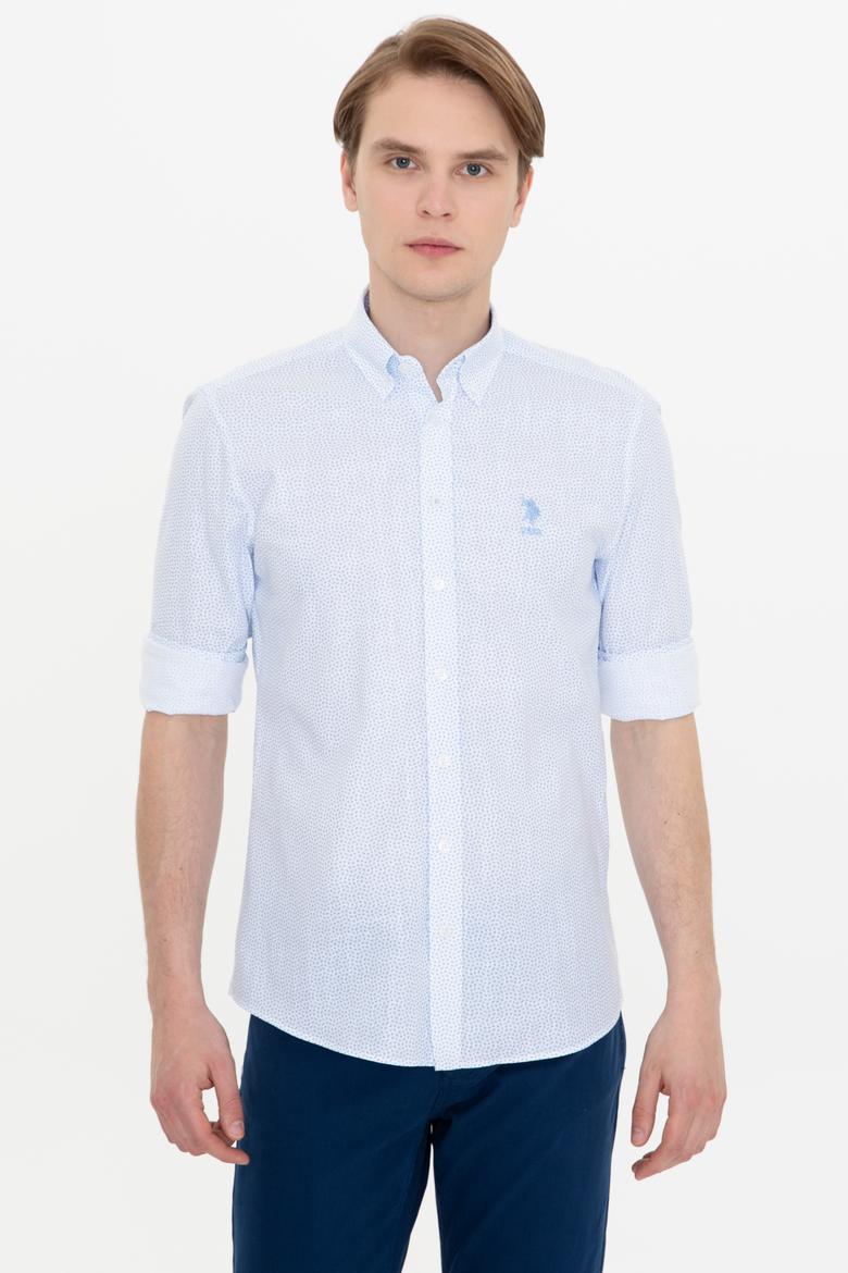 Erkek Mavi Uzun Kollu Gömlek