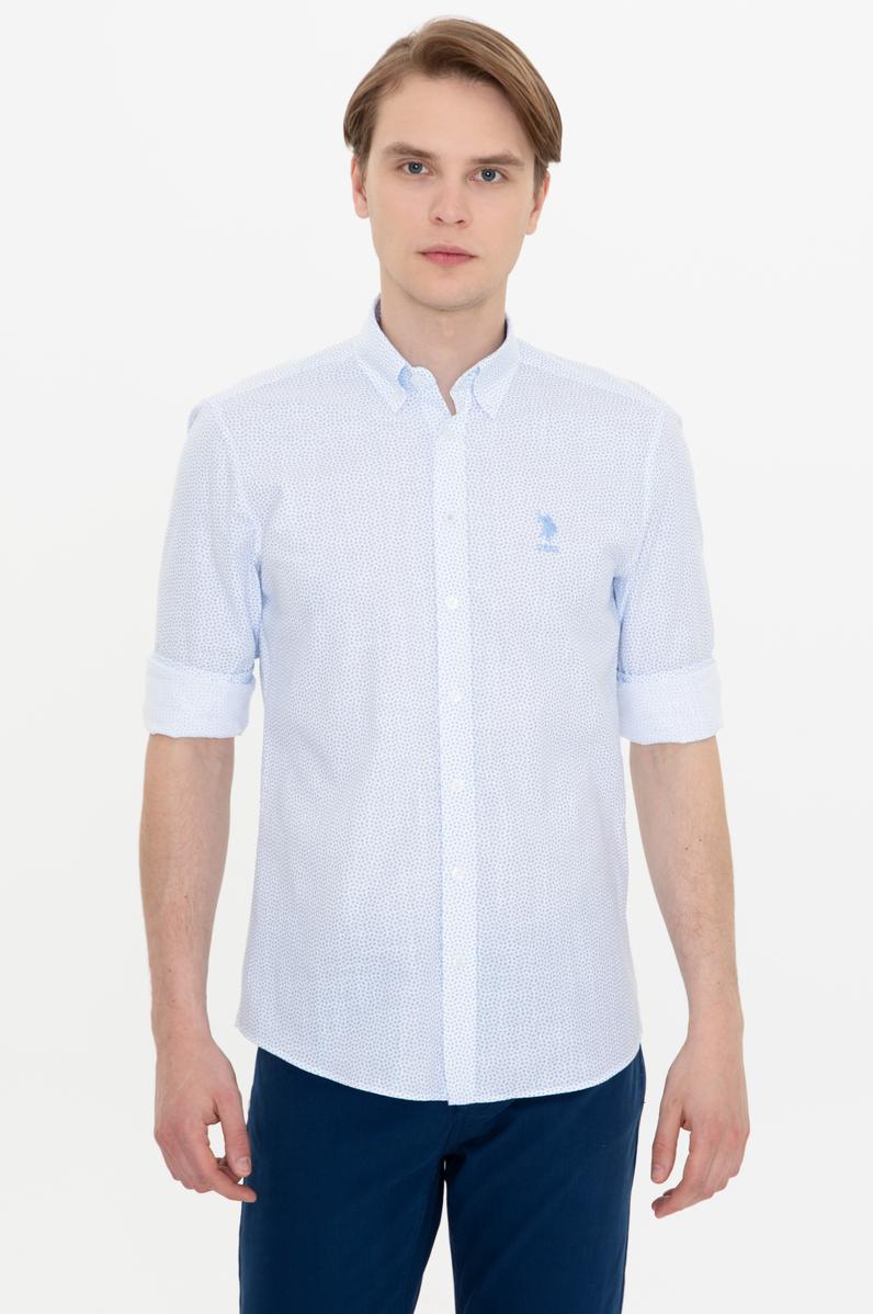 Erkek Mavi Uzun Kollu Gömlek