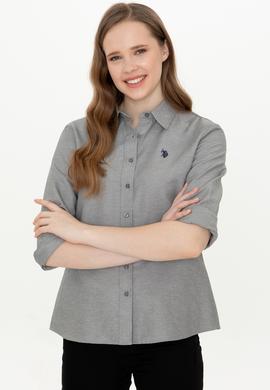 Kadın Antrasit Uzun Kollu Basic Gömlek - 50249850084