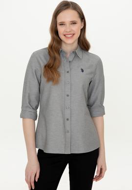 Kadın Antrasit Uzun Kollu Basic Gömlek - 50249850084