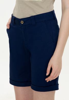 Kadın Lacivert Dokuma Şort - 50246039027