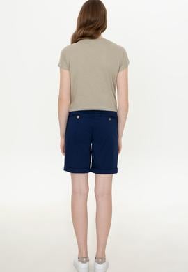 Kadın Lacivert Dokuma Şort - 50246039027