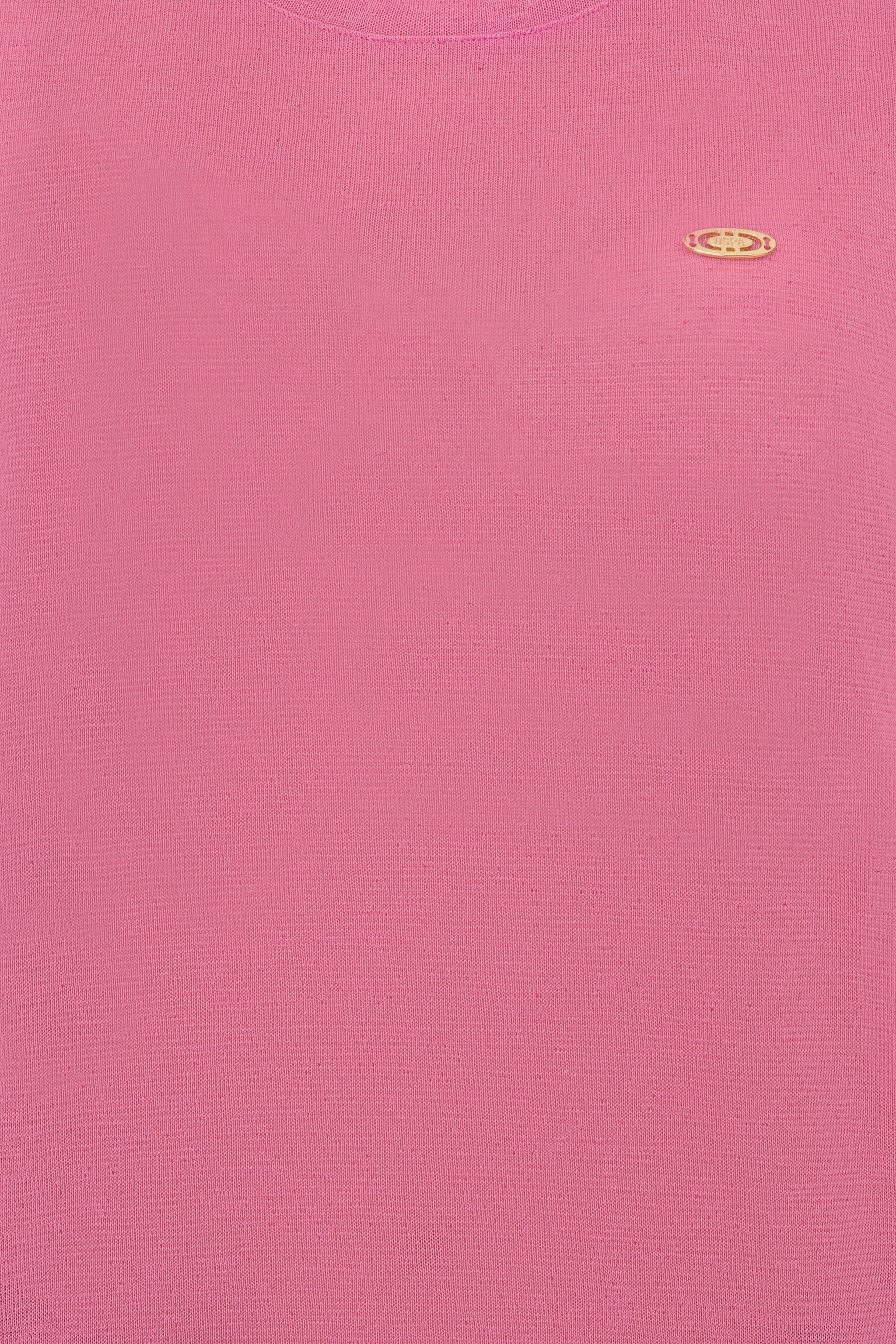 Kadın Pembe Bisiklet Yaka Tişört - Image 6