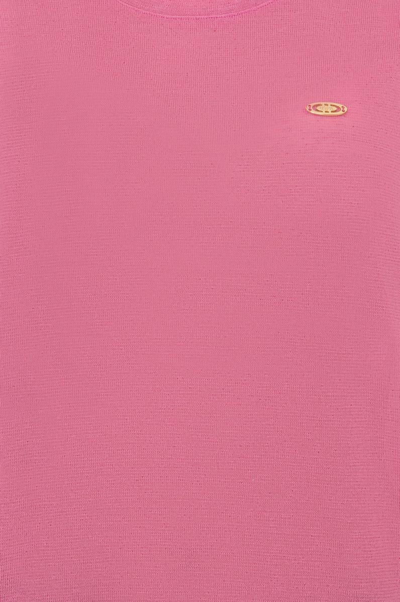Kadın Pembe Bisiklet Yaka Tişört