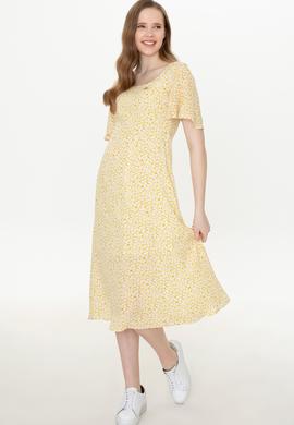 Kadın Açık Sarı Dokuma Elbise - 50246567005