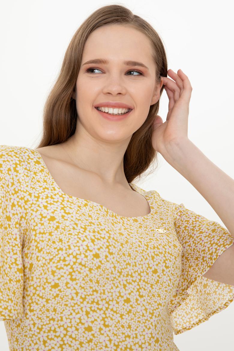 Kadın Açık Sarı Dokuma Elbise - 50246567005