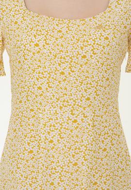 Kadın Açık Sarı Dokuma Elbise - 50246567005