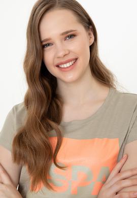 Kadın Haki Tişört - 50248091014