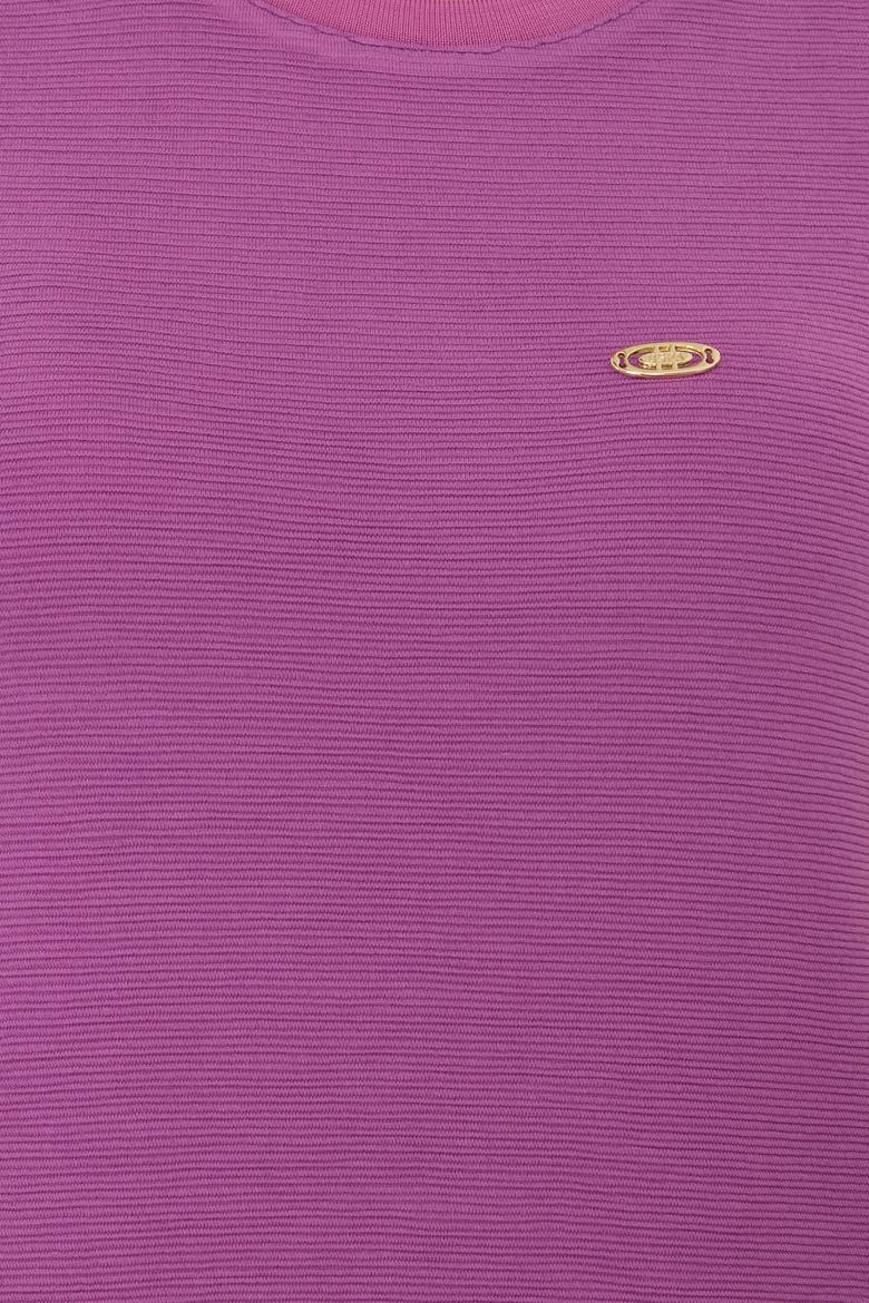 Kadın Menekşe Bisiklet Yaka Örme Elbise - 50249045006