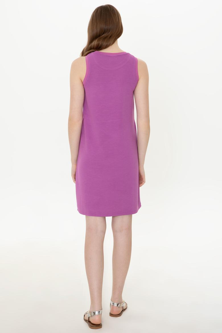 Kadın Menekşe Bisiklet Yaka Örme Elbise - 50249045006