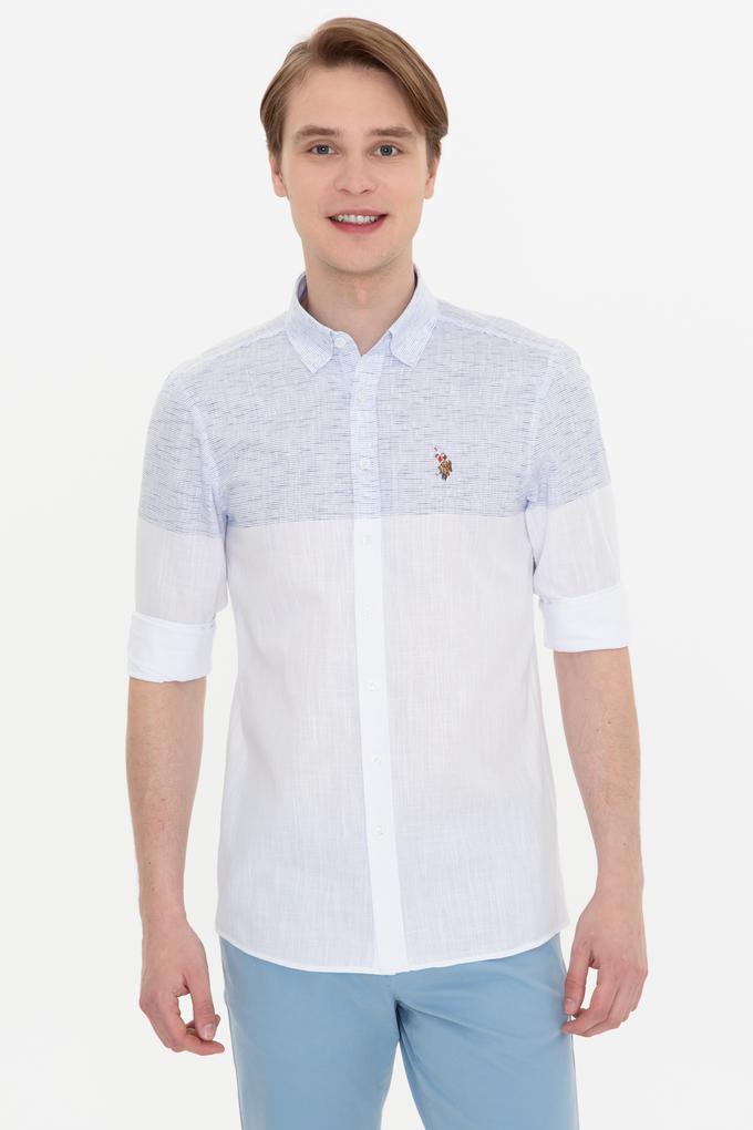 Erkek Mavi Uzun Kollu Gömlek