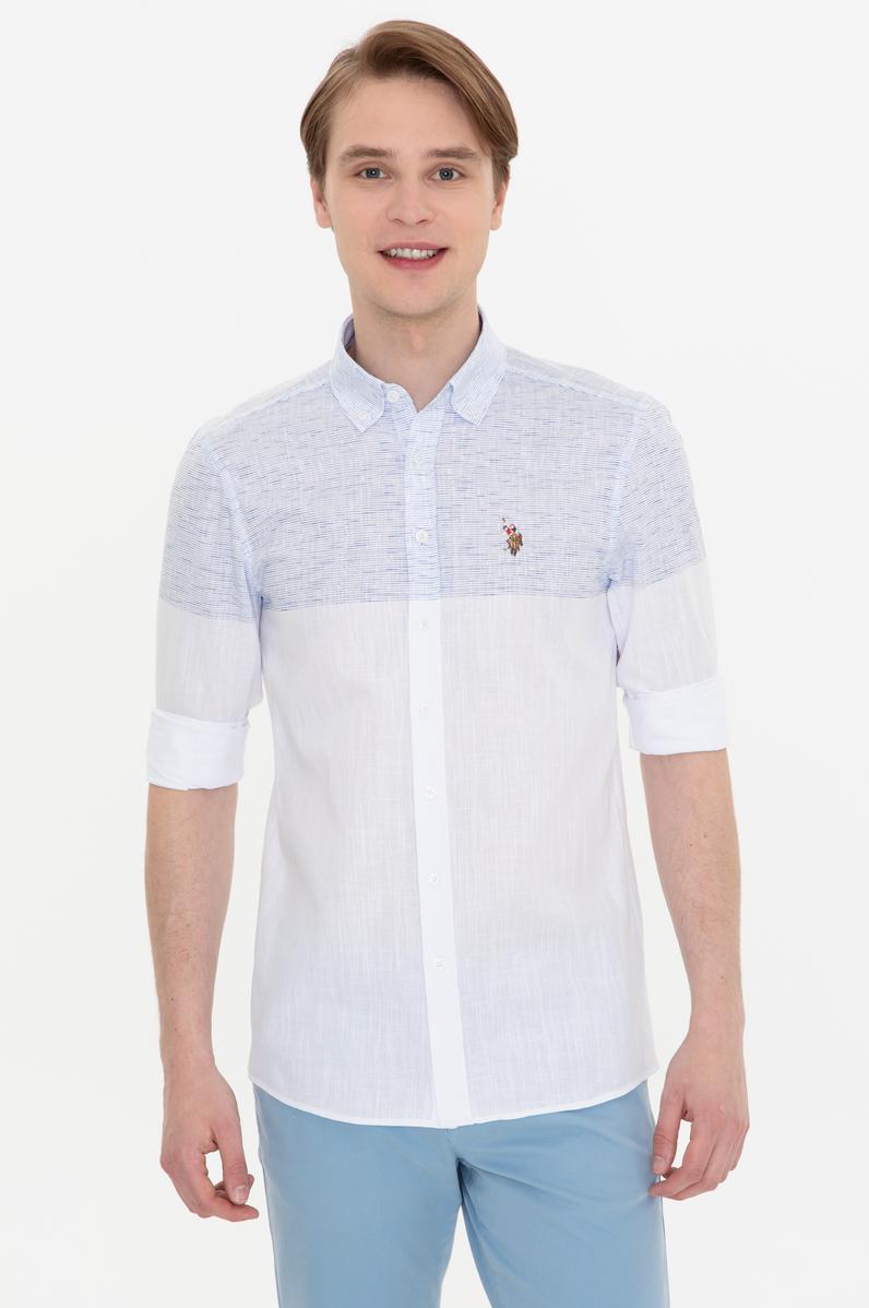 Erkek Mavi Uzun Kollu Gömlek