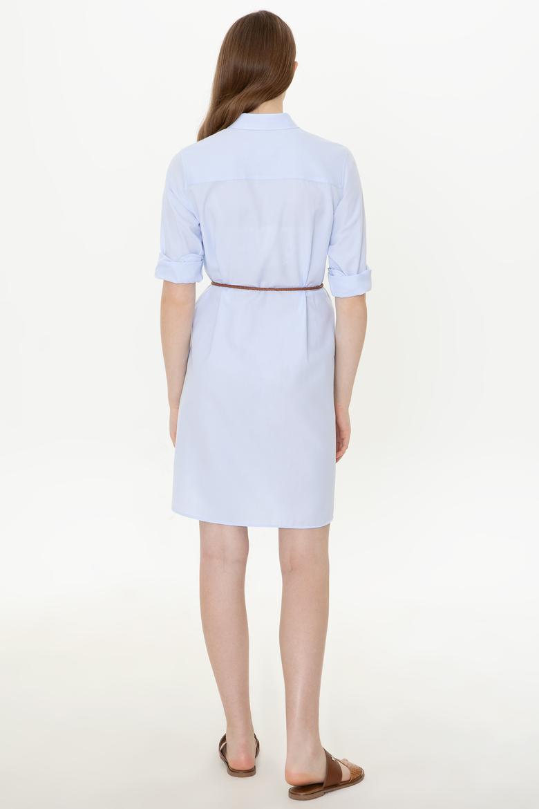 Kadın Mavi Dokuma Elbise - 50249789012