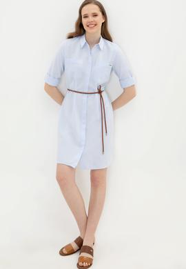 Kadın Mavi Dokuma Elbise - 50249789012
