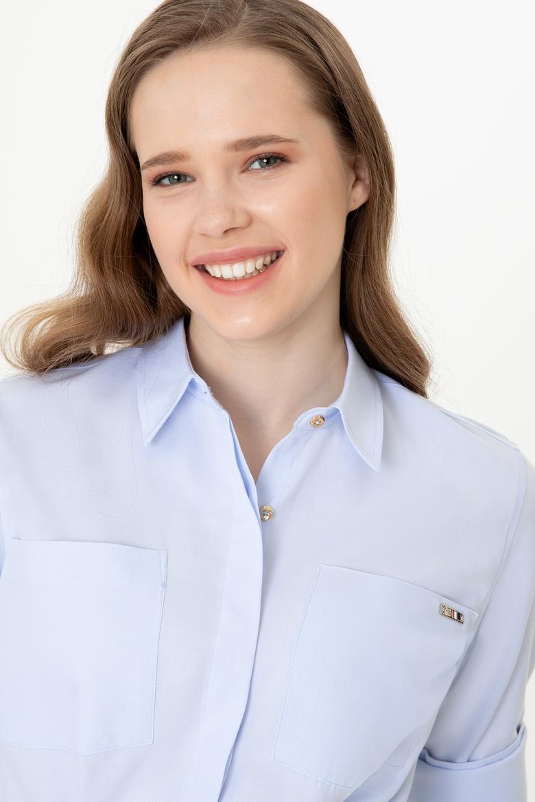 Kadın Mavi Dokuma Elbise - 50249789012