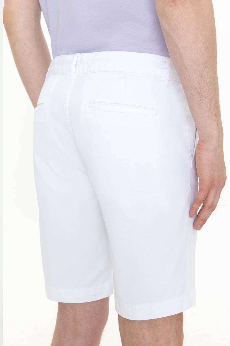 Erkek Beyaz Dokuma Şort - 50254441037