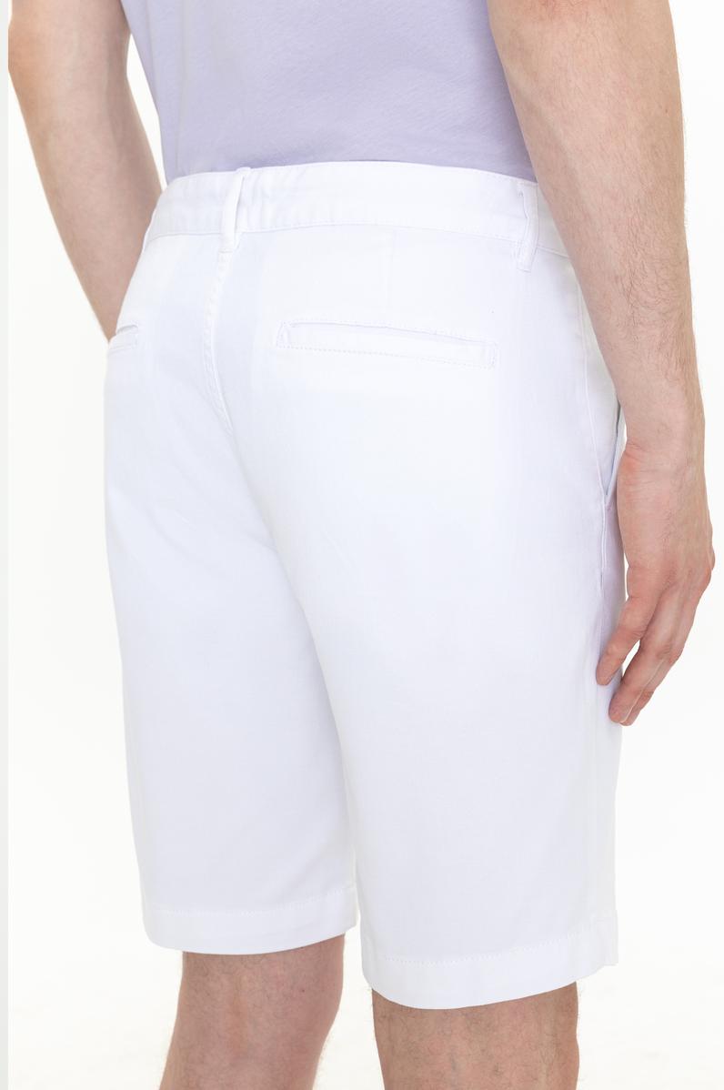 Erkek Beyaz Dokuma Şort