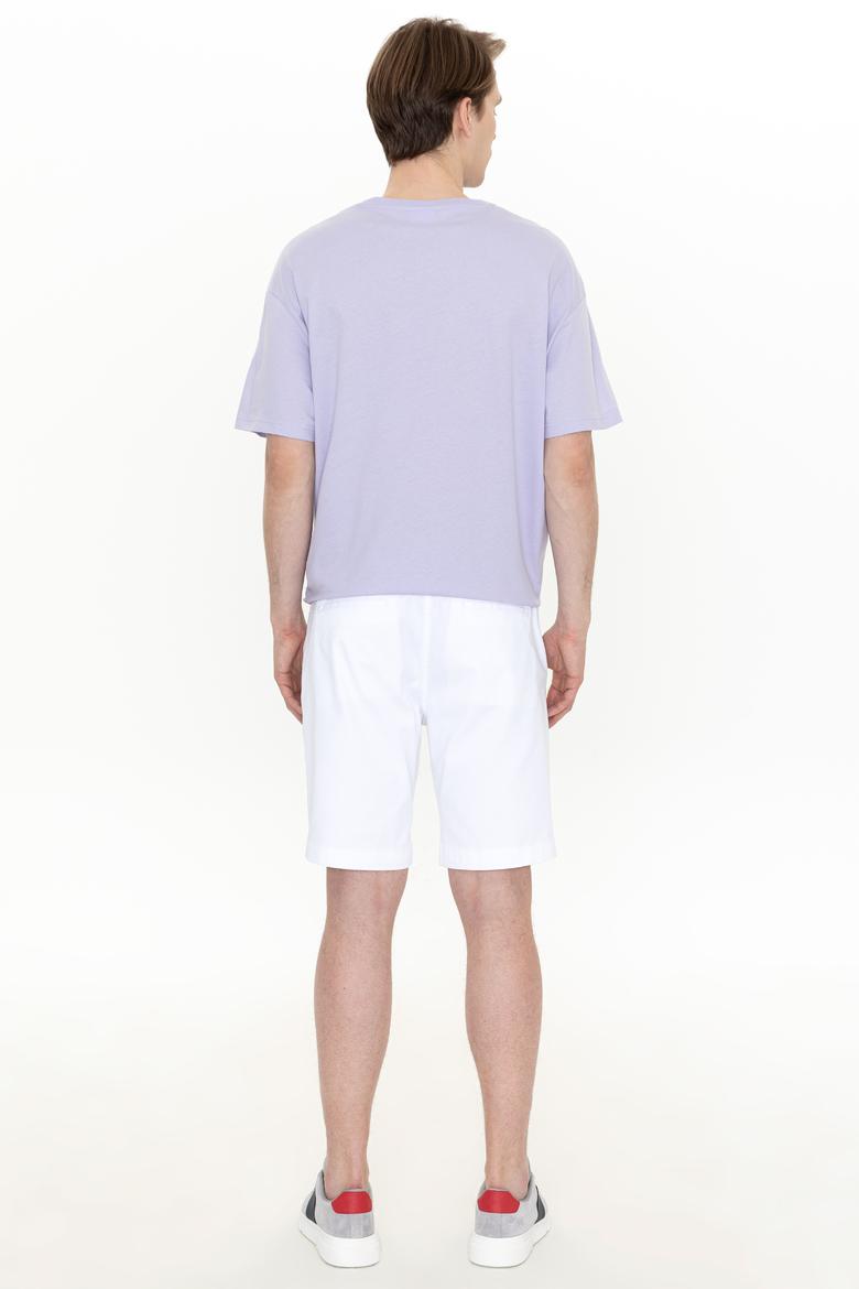 Erkek Beyaz Dokuma Şort - 50254441037