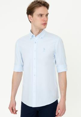 Erkek Açık Mavi Uzun Kollu Basic Gömlek - 50249488008