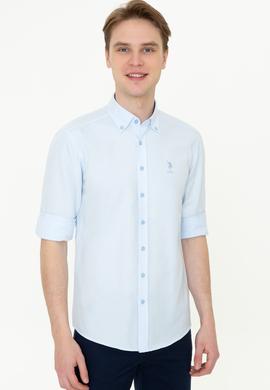 Erkek Açık Mavi Uzun Kollu Basic Gömlek - 50249488008