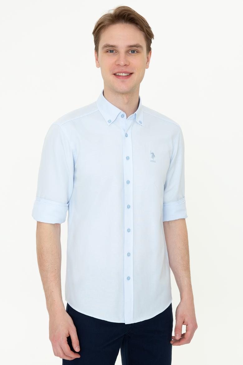 Erkek Açık Mavi Uzun Kollu Basic Gömlek - 50249488008