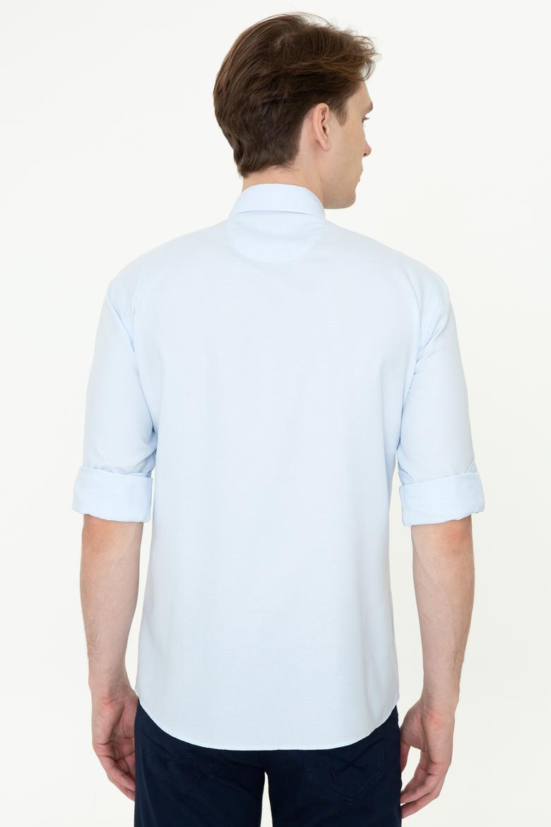 Erkek Açık Mavi Uzun Kollu Basic Gömlek - 50249488008