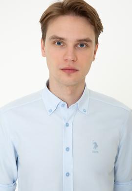 Erkek Açık Mavi Uzun Kollu Basic Gömlek - 50249488008