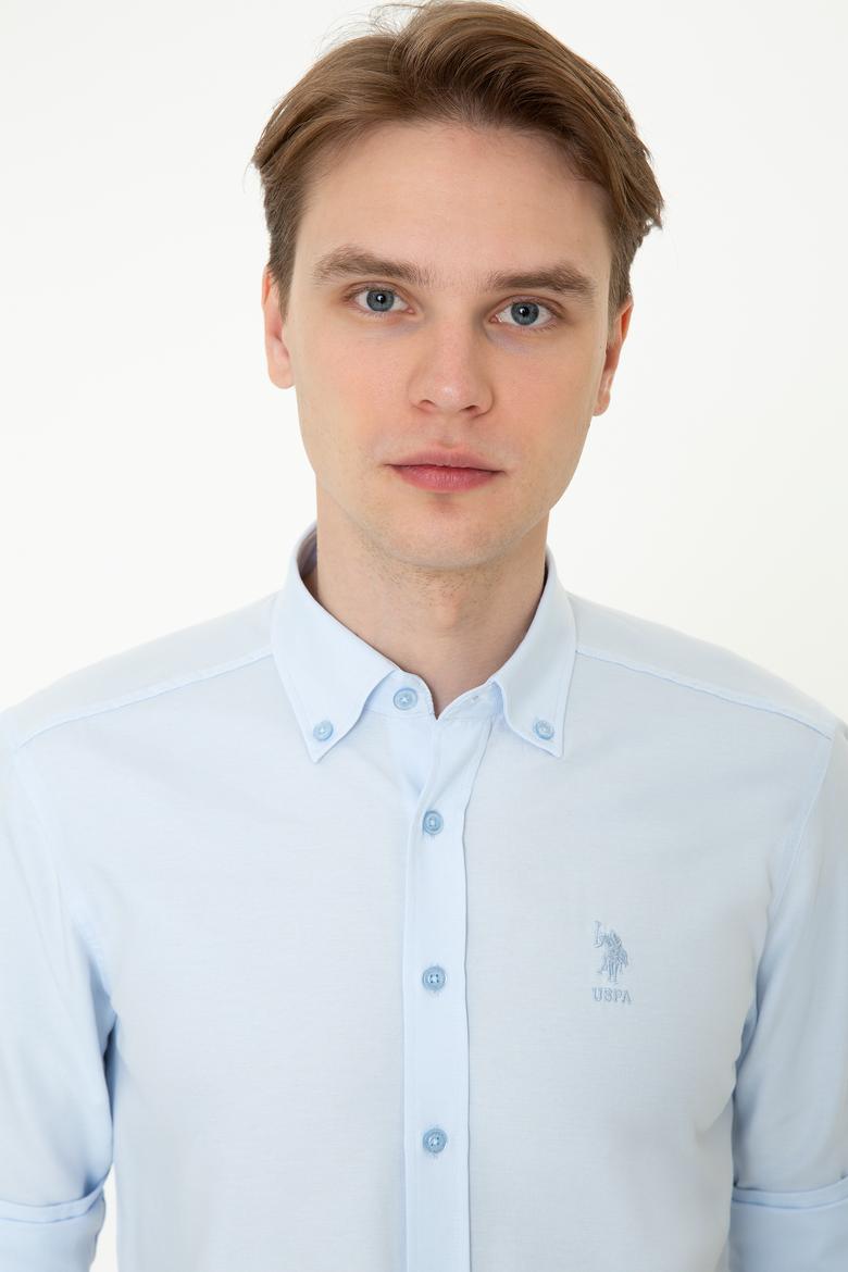 Erkek Açık Mavi Uzun Kollu Basic Gömlek - 50249488008