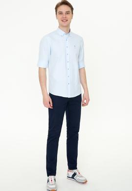 Erkek Açık Mavi Uzun Kollu Basic Gömlek - 50249488008