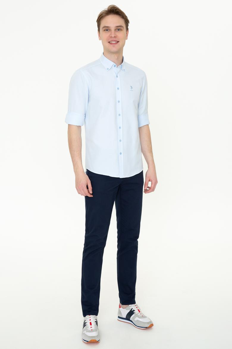 Erkek Açık Mavi Uzun Kollu Basic Gömlek - 50249488008