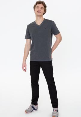 Erkek Antrasit Basic Tişört - 50246848079