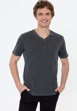 Erkek Antrasit Basic Tişört - 50246848079