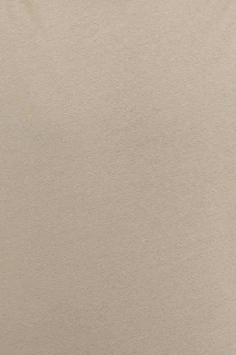 Erkek Haki Oversize Bisiklet Yaka Tişört - 50252132079