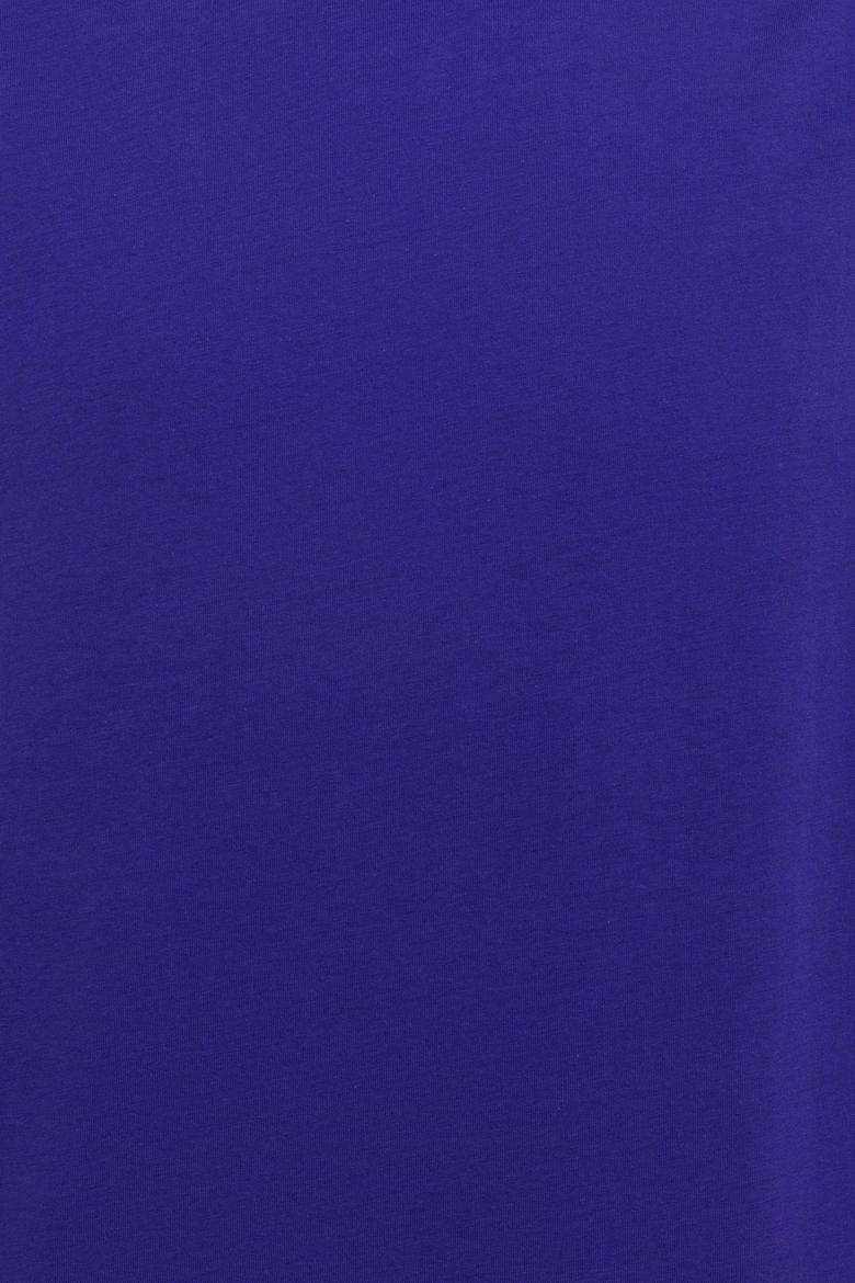 Erkek Mavi Oversize Bisiklet Yaka Tişört - 50252132099